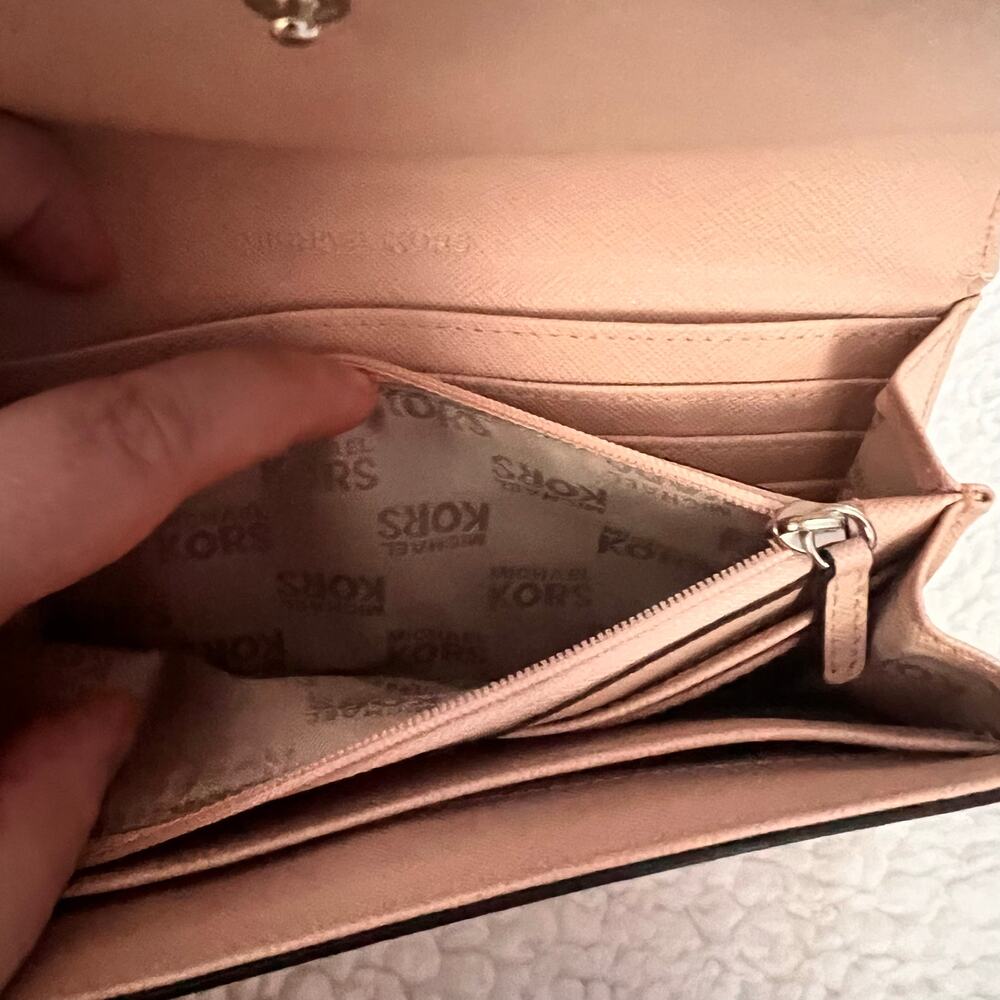 Michael kors jet set travel leather wallet nude pink - Picture 3 of 6